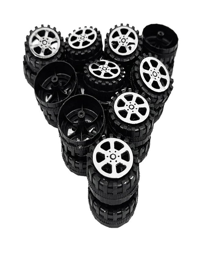 URIMPAVIDO 30PCS Toy Car Wheels 35mm Model Toy Plastic Wheel for RC Car Truck Robot DIY Model Toy Building Parts (2x35mm Shape3) - Image 4